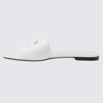 Dolce & Gabbana Dg Logo Slides In Calf Leather