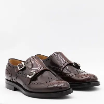 Church's Lace-up Brogue Leather Sole Round Toe Shoes In Brown