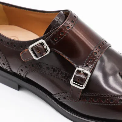 Church's Lace-up Brogue Leather Sole Round Toe Shoes In Brown