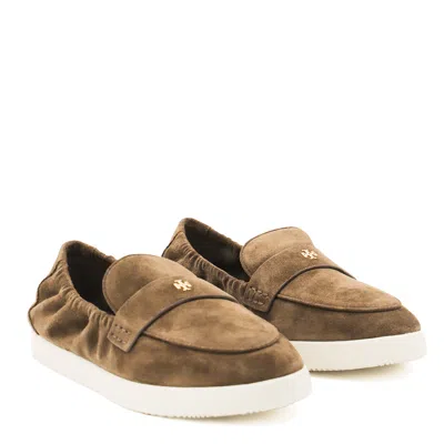 Tory Burch Slip-on Loafers With Suede Finish And Rubber Sole