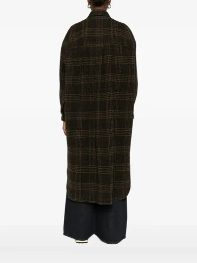 Isabel Marant Étoile Gislene Plaid Collared Coat With Chest Pockets In Multi