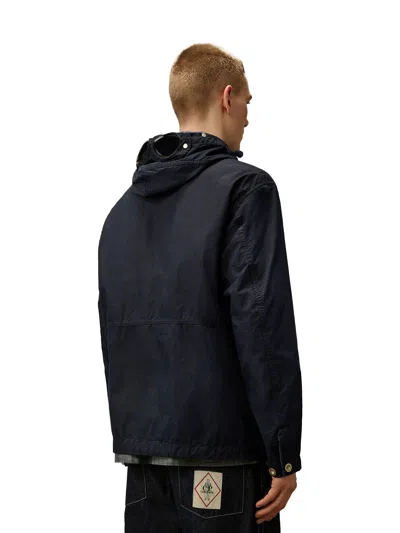 C.p. Company Goggle 50 Yarns Jacket With Hood In Black