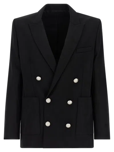 Balmain Grain De Poudre Blazer In Black