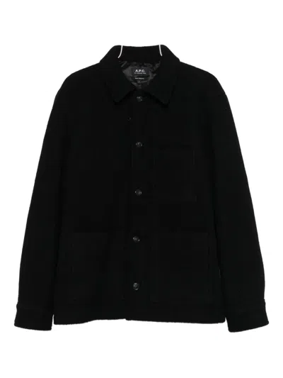 Apc Patch-pocket Button-front Shirt In Black