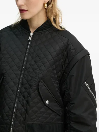 Stand Studio Diamond-quilted Bomber Jacket In Black