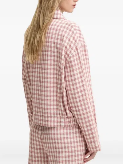 Moschino Gingham-check Flap-pocket Jacket In Red
