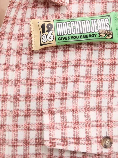 Moschino Gingham-check Flap-pocket Jacket In Red