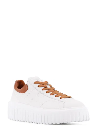 Hogan H-stripes Low-top Leather Sneakers In White