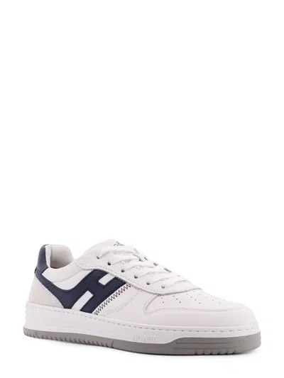 Hogan H630 Leather Sneakers With Contrasting Monogram In White
