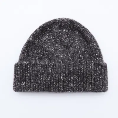 Brunello Cucinelli Folded Brim Speckled Knit Ribbed Cuff Hat