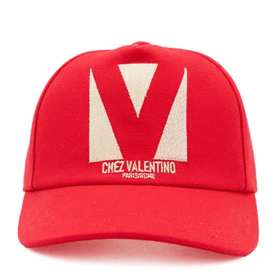 Valentino Garavani Red Cotton Hat