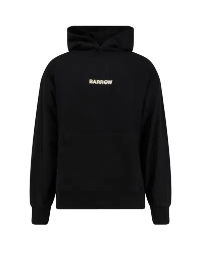 Barrow Kangaroo Pocket Cotton Sweatshirt In Black