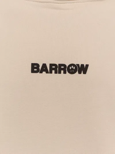 Barrow Hooded Cotton Sweatshirt Back Print In White