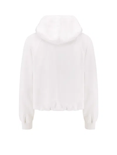 Polo Ralph Lauren Ribbed Cuff Long Sleeve Cotton Sweatshirt With Kangaroo Pocket In White
