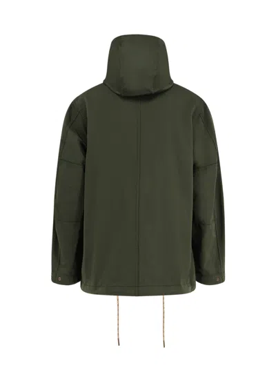 Burberry Embossed Ekd Stamp Buttoned Jacket In Green