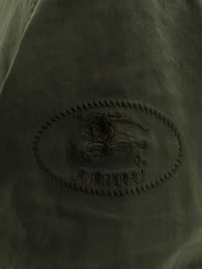 Burberry Embossed Ekd Stamp Buttoned Jacket In Green