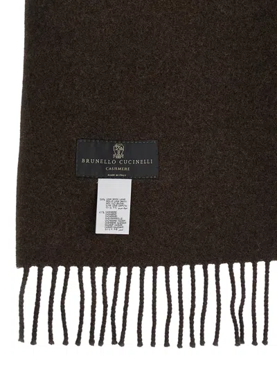 Brunello Cucinelli Hooded Scarf Scarves And Foulards Brown In Brown