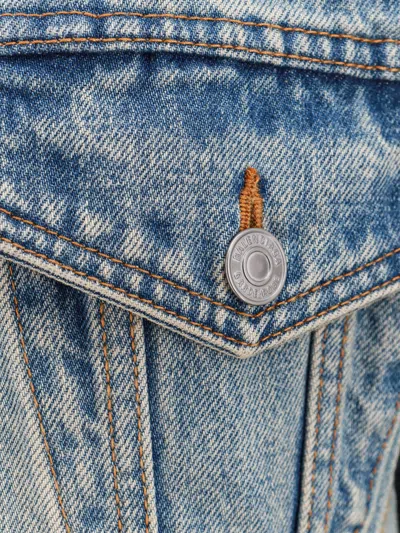 Balenciaga Light Blue Denim Hourglass Jacket In Blue