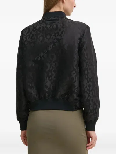Ea7 Leopard-print Bomber Jacket In Black