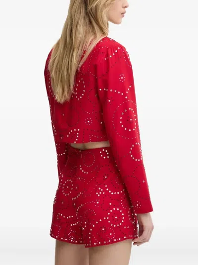 缀饰V领短款夹克