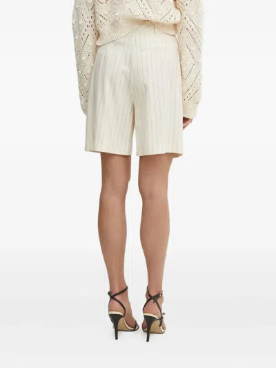 Simona Corsellini Pinstripe-pattern Pleated Tailored Shorts In Neutral