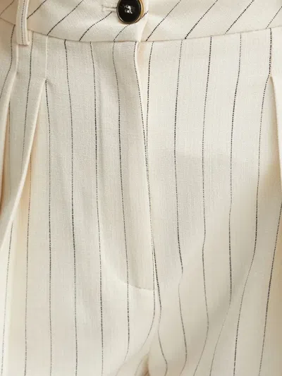 Simona Corsellini Pinstripe-pattern Pleated Tailored Shorts In Neutral