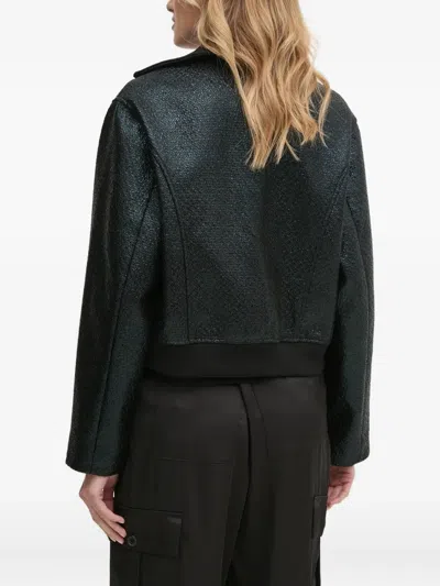 Dkny Stud-embellished Biker Jacket In Black