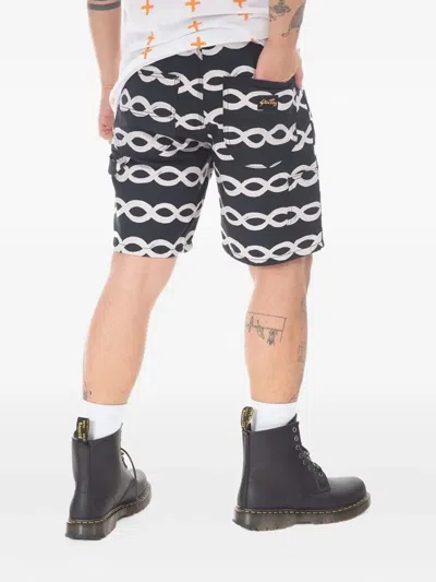 Stan Ray Chain-link Print Shorts In Black