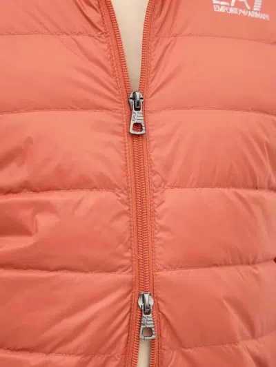 Ea7 Hooded Quilted Jacket In Red
