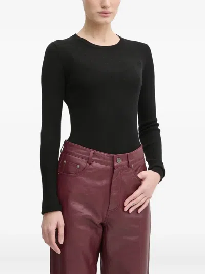 Day Birger Et Mikkelsen Ribbed Long-sleeve Top In Black