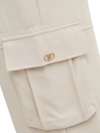 Liu •jo Cargo Track Pants In Neutral