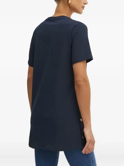 Liu •jo Logo-embroidered T-shirt In Blue