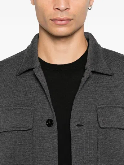 Lardini Buttoned Flap-pocket Shirt Jacket In Brown