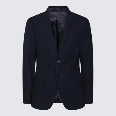 Etro Tailored Single-breasted Blazer With Notch Lapel In Blue