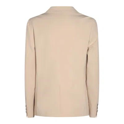 Montedoro Beige Cotton Casual Jacket In White