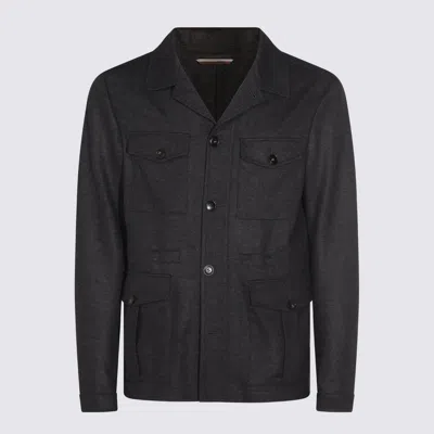 Canali Wool Blazer In Black