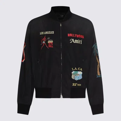 Amiri Bomber Jacket With Embroidered Design And Graphic Print In Black