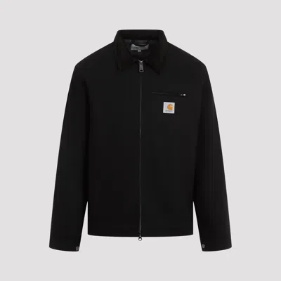 Carhartt Structured Collared Front Pocket Long Sleeve Jacket In Black