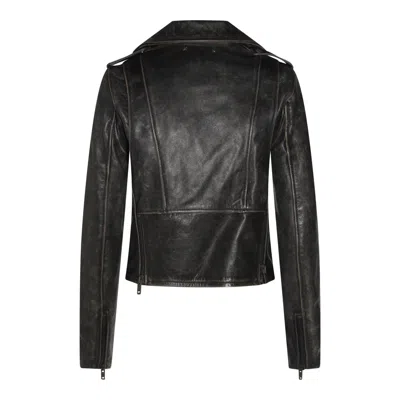 Golden Goose Destiny Slim Leather Jacket In Black