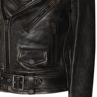 Golden Goose Destiny Slim Leather Jacket In Black