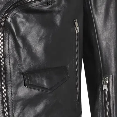 Rick Owens Cropped Jumbo Bauhaus Stooges Jacket In Black
