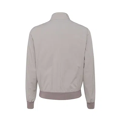 Moorer Casual Jacket With Ribbed Cuffs And High Collar In Gray