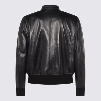 Tom Ford Leather Jacket With Front Pockets And High Collar
