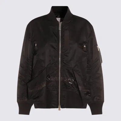 Sacai Ribbed High Collar Jacket With Side Pockets