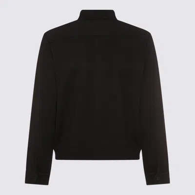 Lardini Textured Wool Knit Jacket With Button Fastening And Flap Pockets In Black