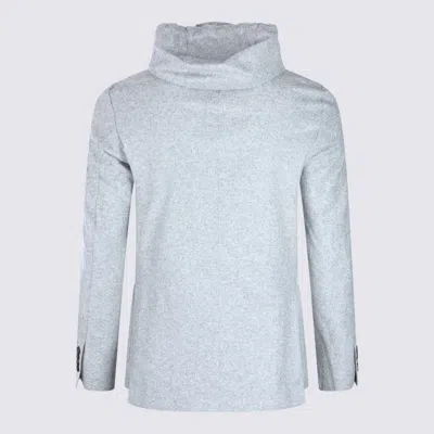 Eleventy Hooded Blazer With Front Pockets And Long Sleeves In Blue