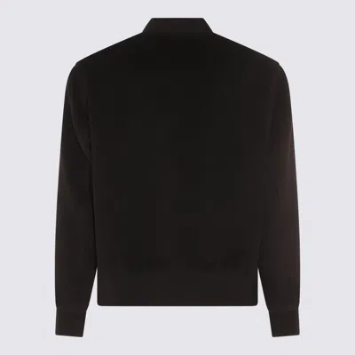 Lardini Wool Zip-front Bomber Jacket In Black