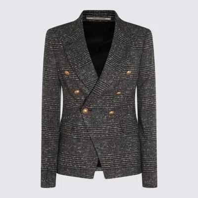 Tagliatore Structured Double-breasted Blazer Button Detailing In Gray