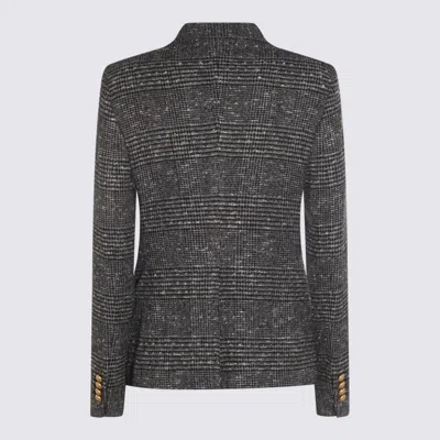 Tagliatore Structured Double-breasted Blazer Button Detailing In Gray