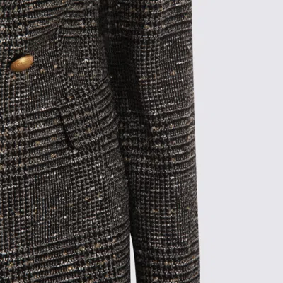 Tagliatore Structured Double-breasted Blazer Button Detailing In Gray